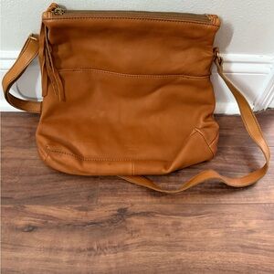 Margot Tan Leather Crossbody Bag
